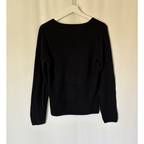 Kinross Cashmere Sweater Vneck Black Soft Womens Small - Picture 2 of 10